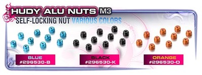 Hudy Aluminium Nut M3 - Black (10)