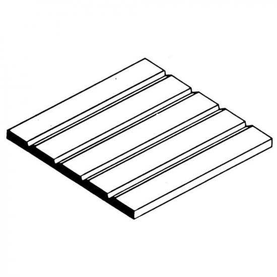 Evergreen 6x12in (15x30cm) Passenger Car Siding Sheet .030in (0.75mm) Thick (1 Sheet per pack)