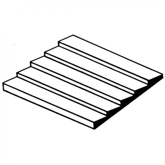 Evergreen 6x12in (15x30cm) Clapboard Siding Sheet .040in (1.0mm) Thick .100in Spacing (1 Sheet per pack)