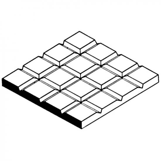 Evergreen 6x12in (15x30cm) Square Tile Sheet .040in (1.0mm) Thick 1/4x1/4in Spacing (1 Sheet per pack)