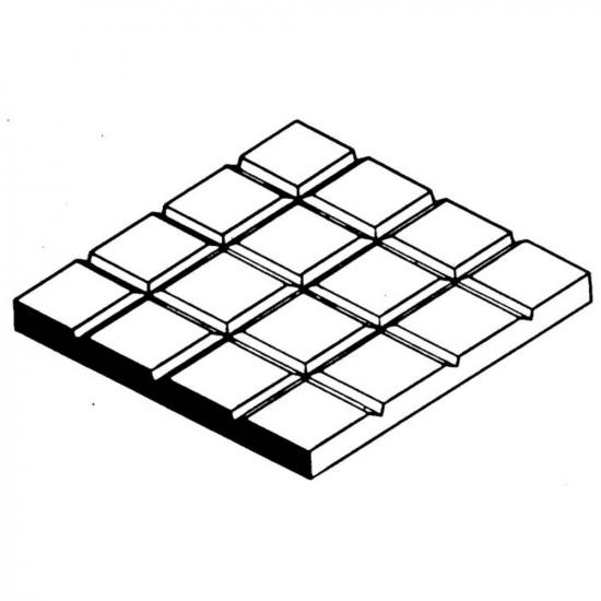 Evergreen 6x12in (15x30cm) Sidewalk Sheet .040in (1.0mm) Thick 1/4x1/4in Spacing (1 Sheet per pack)