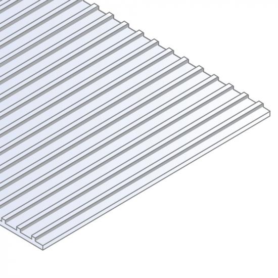 Evergreen 6x12in (15x30cm) Seam Roofing Sheet .040in (1.0mm) Thick 3/8in Groove Spacing (1 Sheet per pack)