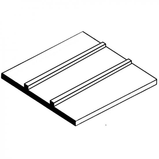 Evergreen 6x12in (15x30cm) Seam Roofing Sheet .040in (1.0mm) Thick 1/2in Groove Spacing (1 Sheet per pack)