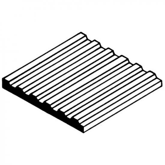 Evergreen 6x12in (15x30cm) Corrugated Metal Siding Sheet .040in (1.0mm) Sheet .030in Groove Spacing (1 sheet per pack)
