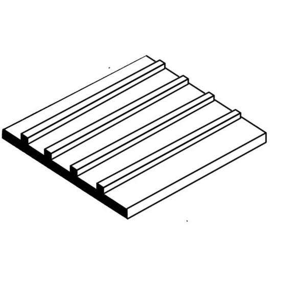 Evergreen 6x12in (15x30cm) Corrugated Metal Siding Sheet .040in (1.0mm) Sheet .030in Groove Spacing (1 sheet per pack)