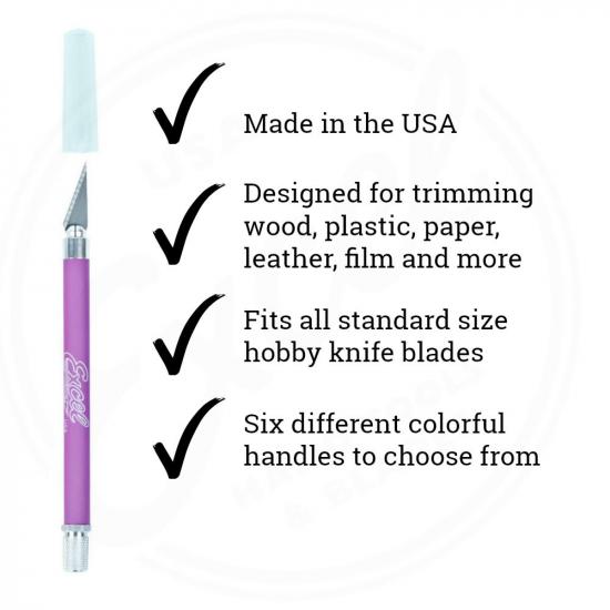Excel K18 Grip-On Knife with Safety Cap, Purple (Carded)