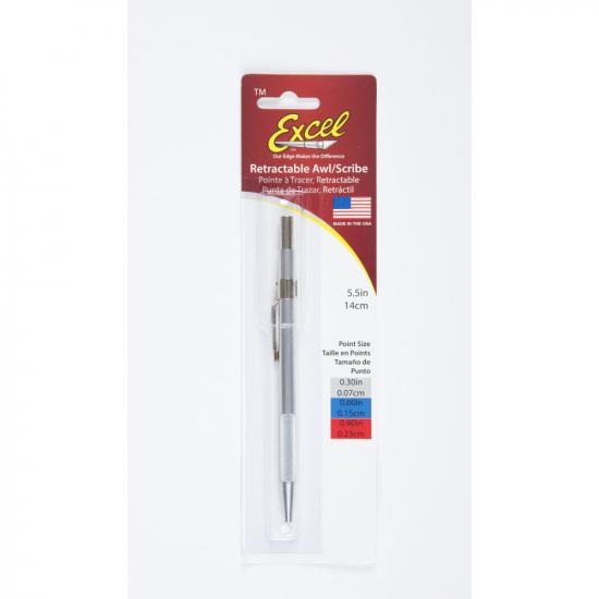 Excel Retractable Awl, .030in, Silver (Carded)