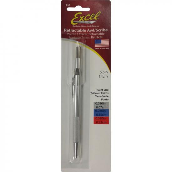 Excel Retractable Awl, .030in, Silver (Carded)