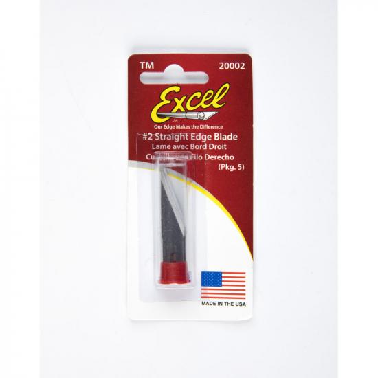 Excel #2 Straight Edge Blade, Shank 0.345 (0.88 cm) (5pcs) (Carded)