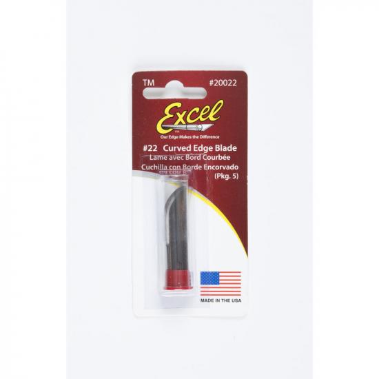 Excel #22 Curved Edge Blade, Shank 0.345 (0.88 cm) (5pcs) (Carded)