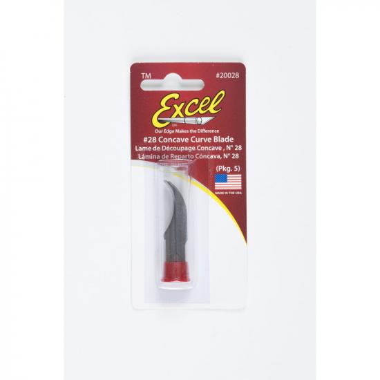 Excel #28 Concave Blades, Shank 0.345 (0.88 cm) (5pcs) (Carded)