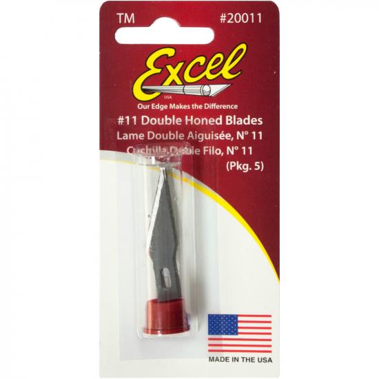 Excel #11 Double Honed Blade with Dispenser, Shank 0.25 (0.58 cm) (15pcs) (Carded)