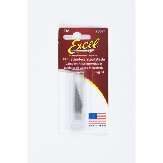 Excel #11 Stainless Steel Blade with Dispenser, Shank 0.25 (0.58 cm) (15pcs) (Carded)