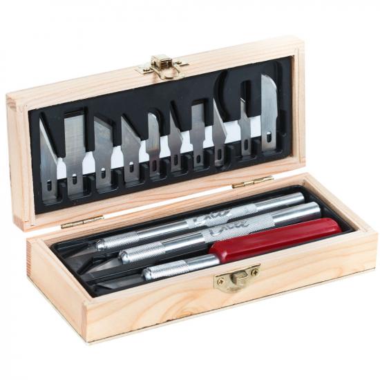 Excel Hobby Knife Set, Wooden Box (Carded)