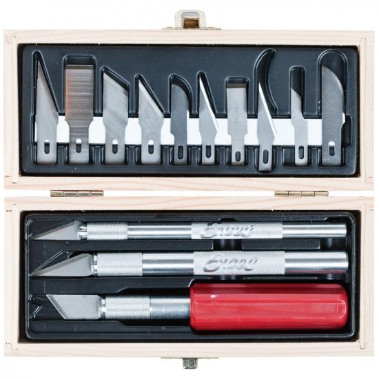 Excel Hobby Knife Set, Wooden Box (Carded)