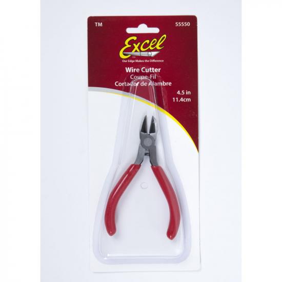 Excel 4.5in Spring Loaded Soft Grip Plier, Wire Cutter (Carded)