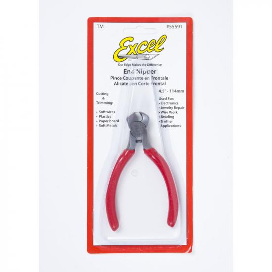 Excel 5in Spring Loaded Soft Grip Plier, End Nipper (Carded)