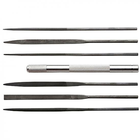 Excel Assorted File Set with Handle, Cut #2 with Square, Round, Halfround, Equaling, Knife and Flat (6pcs) (Carded)