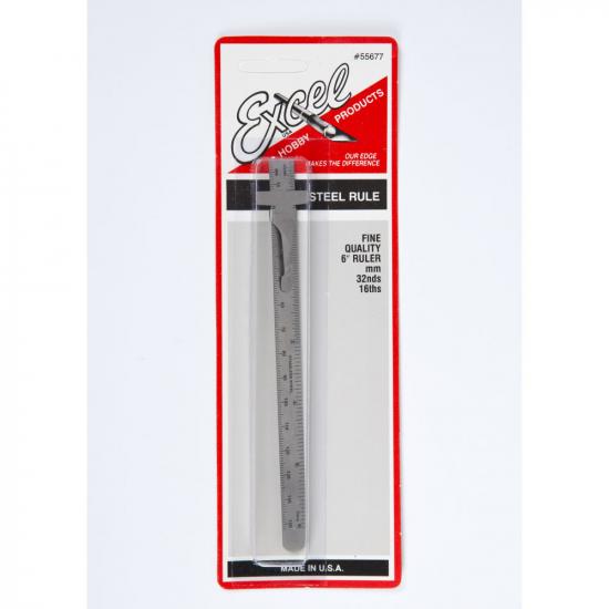 Excel 6in Stainless Steel Ruler (Carded)