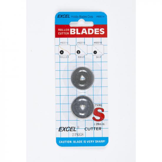 Excel 28mm Roller Rotary Blades (2) (Carded)