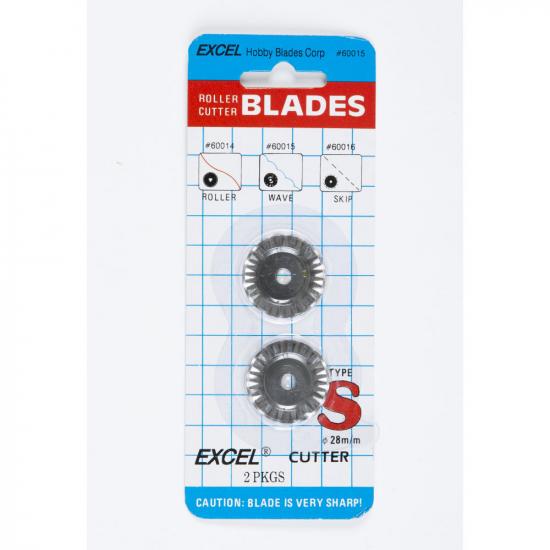 Excel 28mm Wave Rotary Blades (2) (Carded)