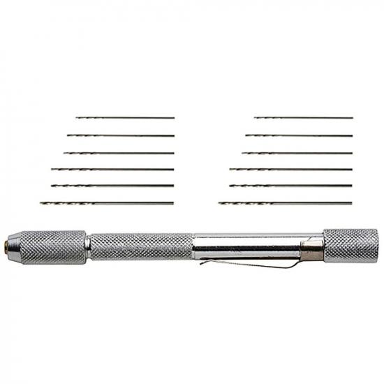 Excel Mini Pin Vise with 12 Assorted Drills (Carded)