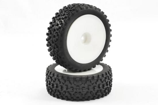 Fastrax 1:10 Mounted Cuboid Buggy Front Tyres Dished