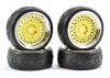 Fastrax 1:10 Street Tread Tyres on Classic Gold/Chrome Wheels (4)