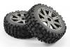 Fastrax 1:8 Rock Block Mounted on 8 Spoke Black Chrome Wheels (2)