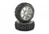 Fastrax 1:8 Rock Block Mounted on 8 Spoke Black Chrome Wheels (2)