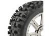 Fastrax 1:8 Rock Block Mounted on 8 Spoke Black Chrome Wheels (2)