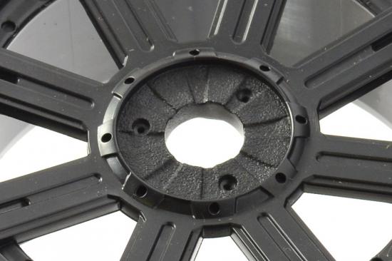 Fastrax 1:8 Rock Block Mounted on 8 Spoke Black Wheels (2)