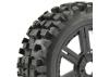 Fastrax 1:8 Rock Block Mounted on 8 Spoke Black Wheels (2)