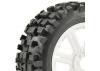 Fastrax 1:8 Rock Block Mounted on 8 Spoke White Wheels (2)