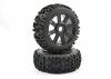 Fastrax 1:8 Maze Tyres Mounted on 8 Spoke Black Wheels (2)