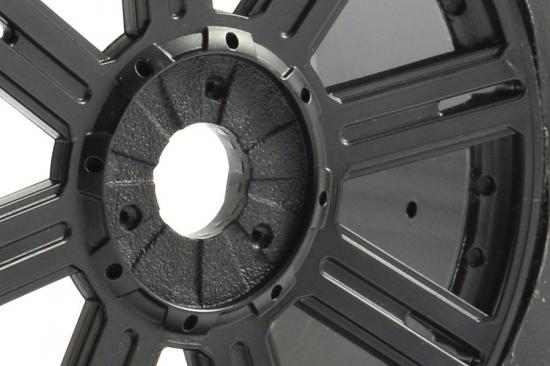 Fastrax 1:8 Maze Tyres Mounted on 8 Spoke Black Wheels (2)