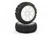 Fastrax 1:8 Maze Tyres Mounted on 8 Spoke White Wheels (2)