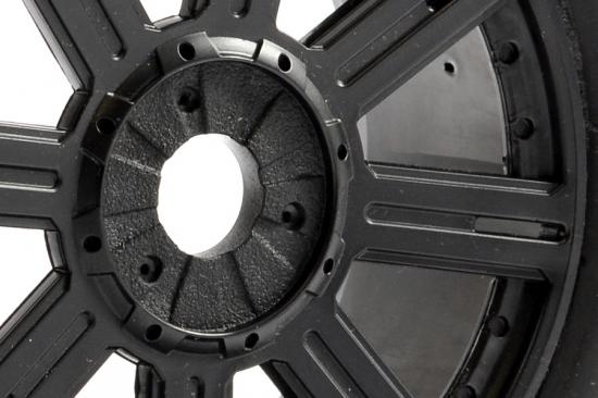 Fastrax 1:8 Eagle Road Tread Tyres Mounted on Black Wheels (2)