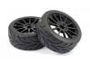 Fastrax 1:8 Buggy Arrow Treaded Tyres - Mounted On 12 Spoke Black 17mm Hex Wheels (2)