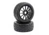 Fastrax 1:8 Buggy Arrow Treaded Tyres - Mounted On 12 Spoke Black 17mm Hex Wheels (2)