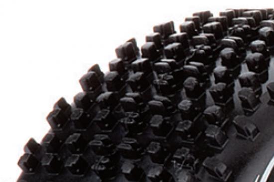 Fastrax 1:8 Cuboid Tyres Mounted on Dished White Wheels (2)