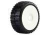 Fastrax 1:8 Cuboid Tyres Mounted on Dished White Wheels (2)