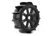 Fastrax 1:8 Paddle Tyres Mounted On 8 Spoke Black 17mm Hex Wheels - 1 Pair