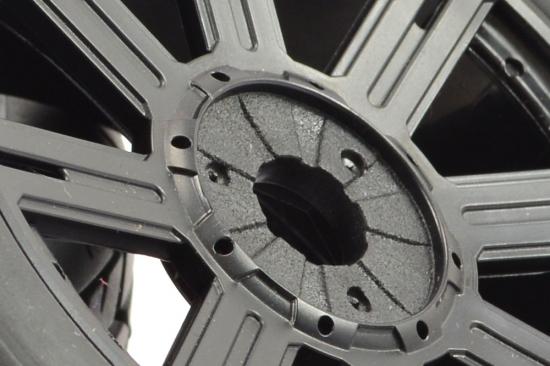 Fastrax 1:8 Paddle Tyres Mounted On 8 Spoke Black 17mm Hex Wheels - 1 Pair