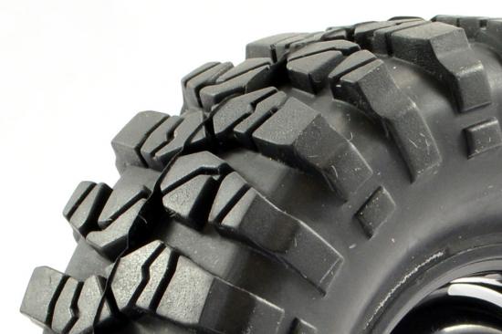Fastrax Sawblock Scale 1.9 Wheels with Tyres - 108mm OD - Black (2)