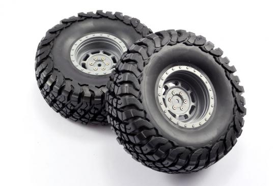 Fastrax Granite Scale 2.2 Wheels with Tyres - 140mm OD - Grey (2)