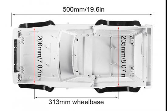 Fastrax 1:10 Rockee Fullcab + Interior Hard Scale Body - 313mm WB - White