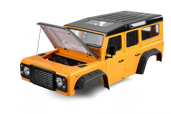 Fastrax 1:10 Ranger XL Land Rover Style Hard Body + Interior Set - 313mm WB - Orange