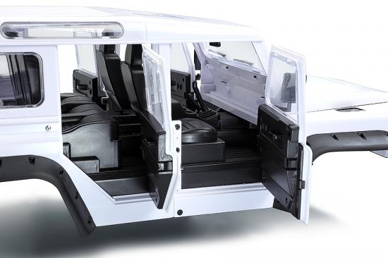 Fastrax 1:10 Ranger XL Land Rover Style Hard Body + Interior Set - 313mm WB - White