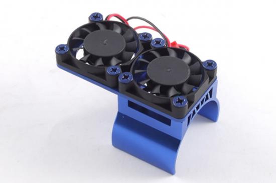 Clip On 1:10 540 Size Motor Heatsink With Dual Fan - Blue